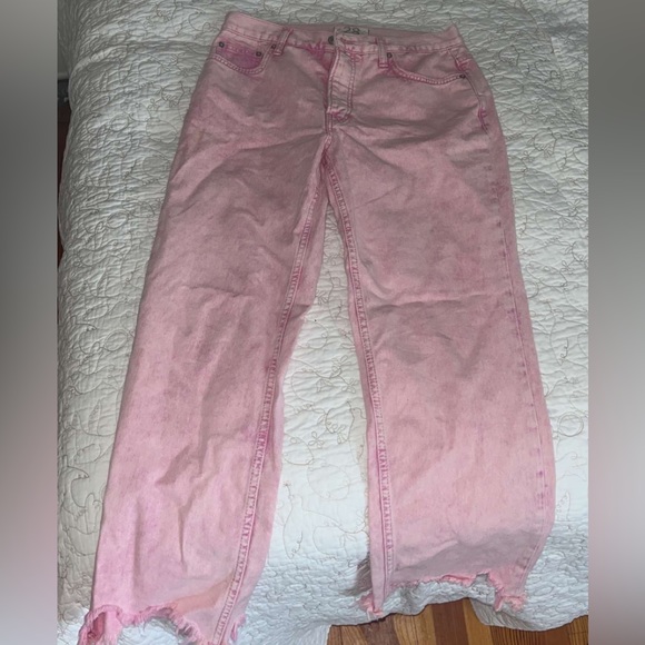 FREE PEOPLE PINK JEANS - Picture 1 of 1
